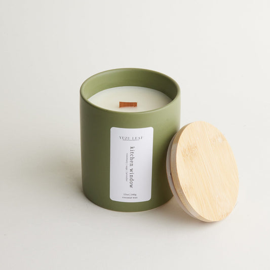 Kitchen Window Ceramic Deluxe Jar (Rosemary, Sage, Lavender)